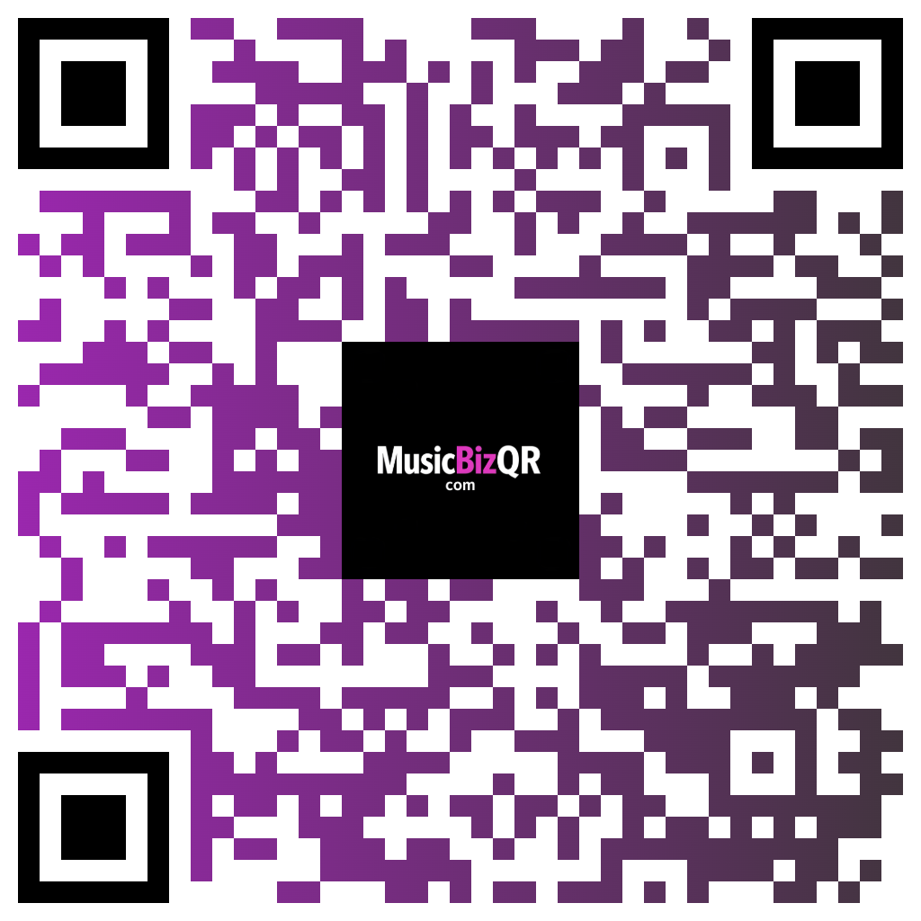 Example MusicBizQR dynamic QR code linking to an artist smart link page